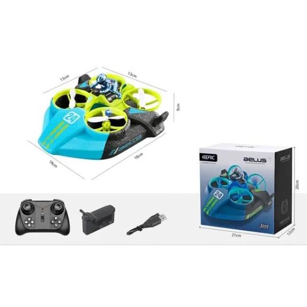  Aelus 4DRC Mini Drone | 3 in 1 Sea Land Air Flight Quadcopter  Hover